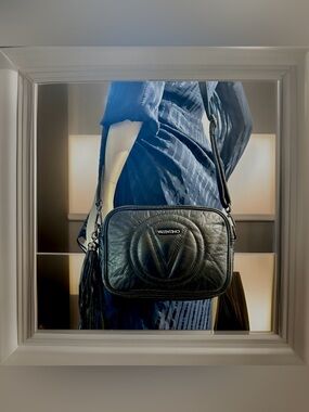 Valentino Black Quilted Leather Tassel Crossbody Bag